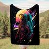 1pc Aastronaut Printing Lightweight Flannel Blanket, Comfortable and Warm Blanket, for Camping Sofa Bed and Couch Office, Gift Blankets in
