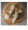 Spring/Summer 2025 Women's Pointed-Toe Mary Jane Sandals - French Fairy Style, Retro Chunky Mid-Heel Evening Shoes