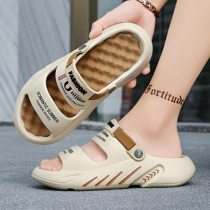 Herren Pantoffeln Sommer Atmungsaktive EVA Pantoffeln Doppelte Funktion Sandalen für Herren Leichte Sommerschuhe für Herren Große Größen 39-48