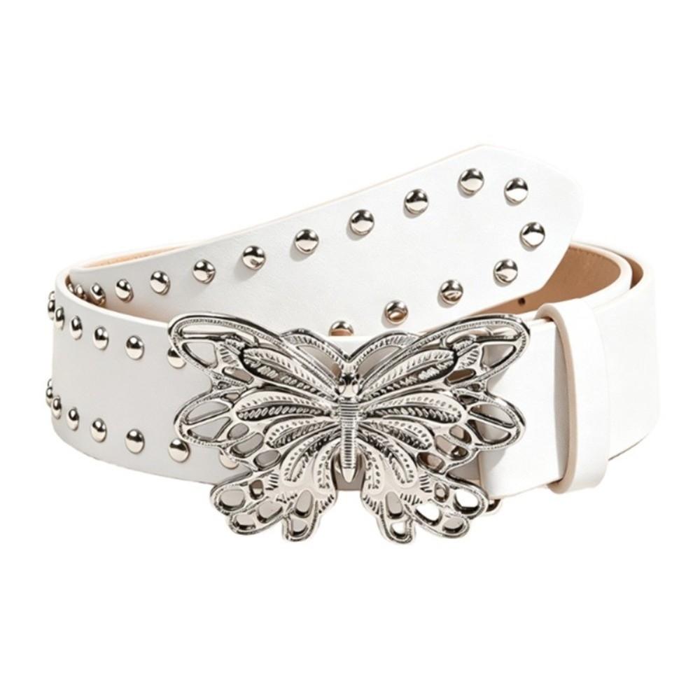 Punk Rivet Belt Y2k Pu Waistbands Luxury Butterfly Waist Belt  Trouser Decoration