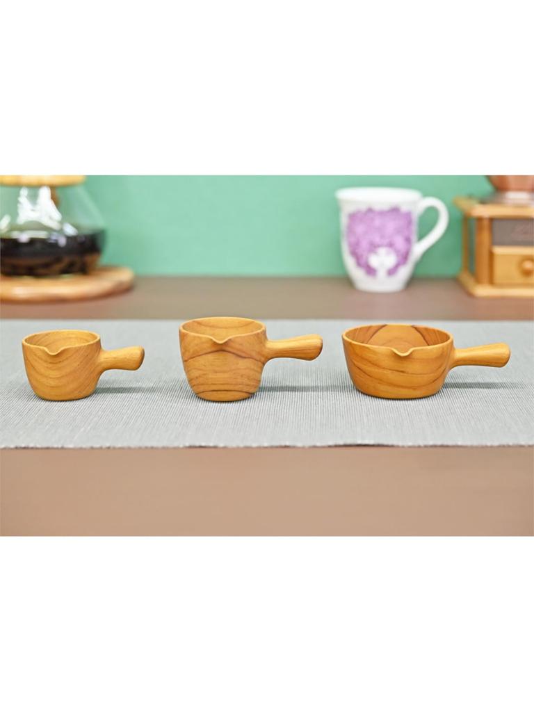 Chabatree CU-394 Wooden Milk Cup, Sauce Cup, 8cm, Coffee/Tea, Milk Pitcher, Syrup Container