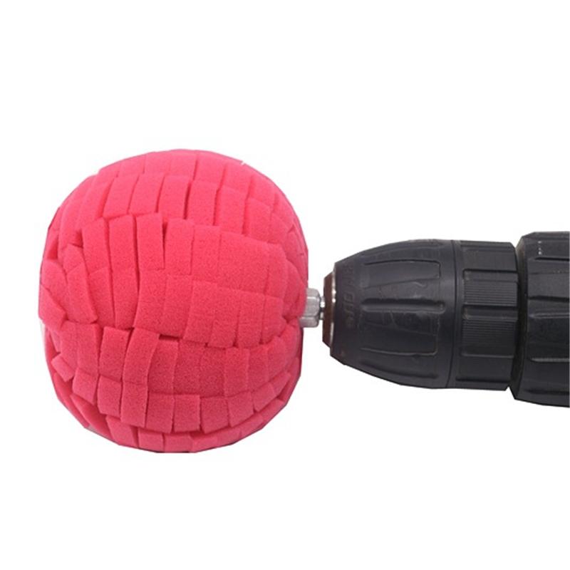 80mm Drill Buffing Sponge Pads Polishing Cone Sponge Ball Burnishing Kit For Automotive Car Wheels Pad Hub Care Power Tools