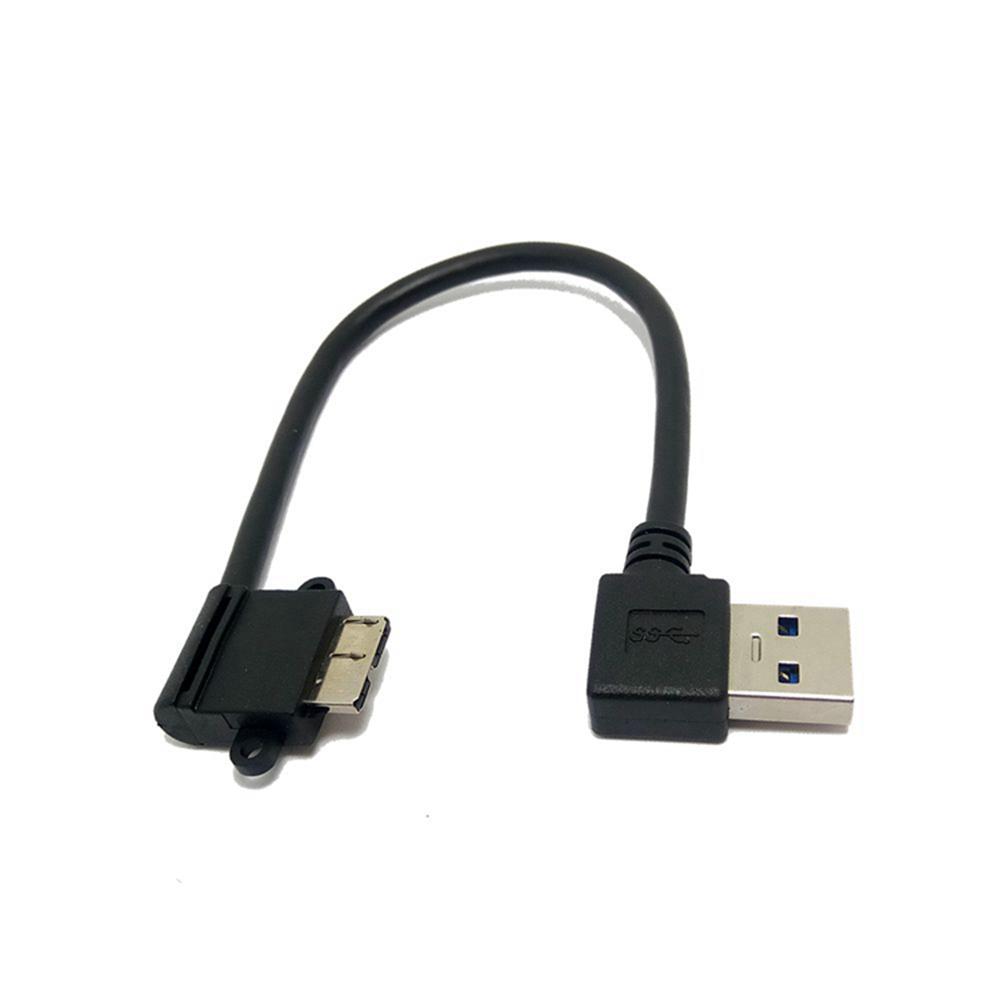 20cm USB 3.0 Rechtwinkliger A-Stecker zu Micro-B-Stecker 10-Pin Kurzer Adapter BIN/MicroB Kabel für mobile Festplatte