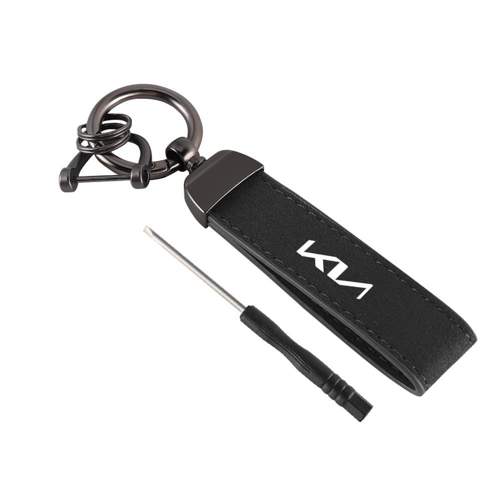 2026 Het Bilklistermärke Man Kvinna Läderlogotyp Bilnyckelring Nyckelring Nyckeltillbehör För KIA Ceed Sportage Rio 3 Proceed K5 Sedona F