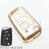 For Vw Volkswagen Golf 7 Mk7 Tiguan Mk2 Seat Ateca Leon Fr Ibiza Skoda Octavia Kodiaq 4 Buttons New Tpu Car Key Case Cover Shell
