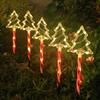 4pcs/set Solar Christmas Tree Ground Decorative Light Outdoor Garden Lawn LED Lamp Waterproof Pathway Stake Lights Holiday Decor
