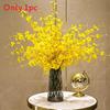 Orchid Yellow Dancing Silk Flower Arrangement For Table Centerpiece Photography