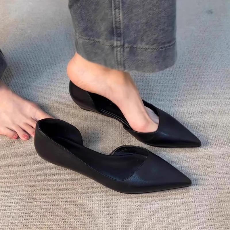 Fashion 2025 New Summer Niche Temperament Pointed Toe Suede Slip-on Flat Slip Single Shoes for Women