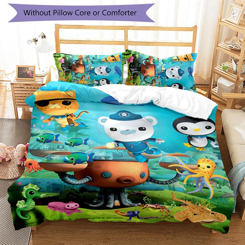 3pcs The Octonauts3 pattern bedding set duvet cover set includes duvet cover &pillowcases, perfect all season bedroom decoration & gift