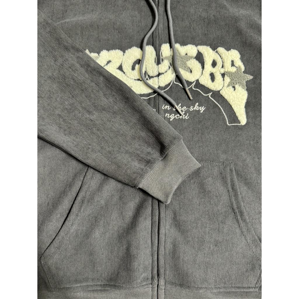 Star Corduroy Cardigan Jacket, Women's Spring and Autumn Loose Trendy Brand Street Hoodie