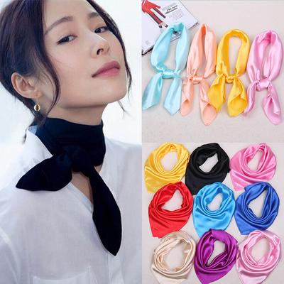 Vogue Kare Moda Bandana Boyun Fuları İpek Eşarplar Düz Yumuşak Baş Boyun Sarma Kadın Bayan Eşarp Saten Hissi