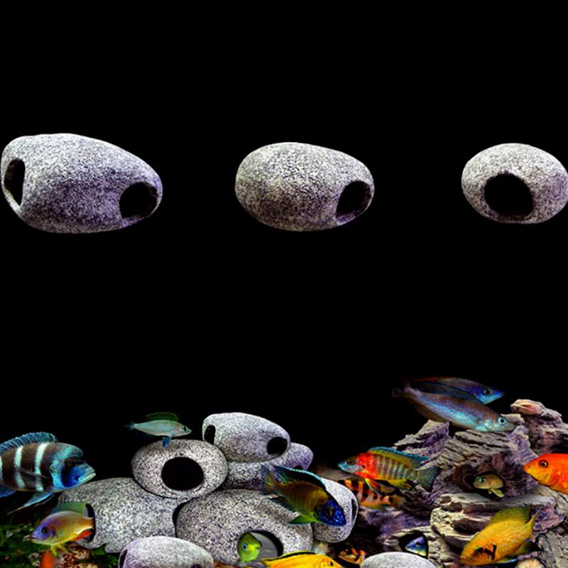 Cichlid Stone Aquarium Rock Shrimp Breeding Cave Hideaway Fish Tank Decoration