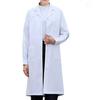Women Men Unisex Long Sleeve White Lab Coat Notched Lapel Collar Button Down Medical Nurse Doctor Uniform Tunic Blouse