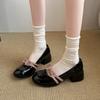 Black Retro French Thick High Heel Light Mouth Single Shoes Women's Summer 2025 New with Skirt Versatile Height Increase Mary Jane Shoes