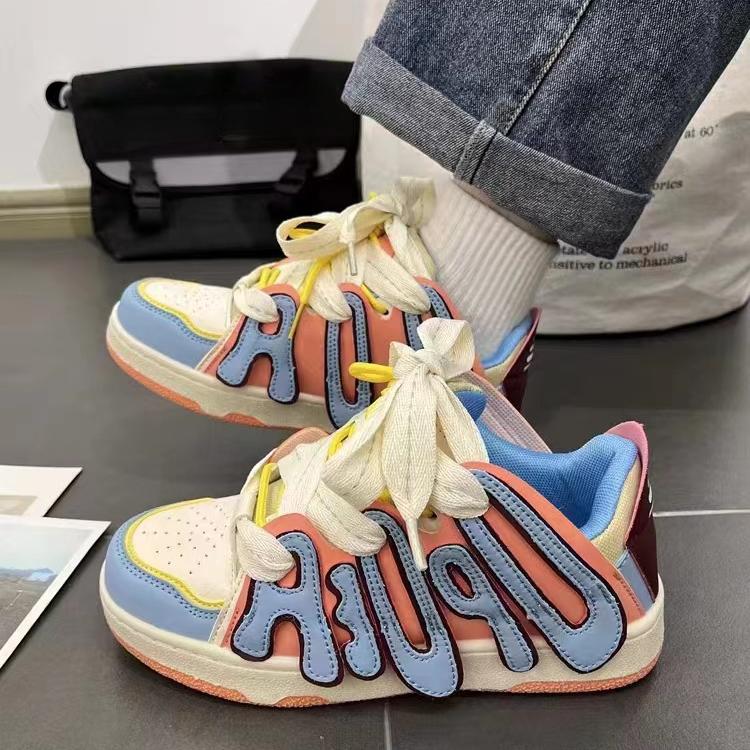 

Новые цветные туфли в стиле Ins с надписью «Хлеб», женская обувь, мужская обувь в стиле ретро, ​​повседневная обувь для пар 36