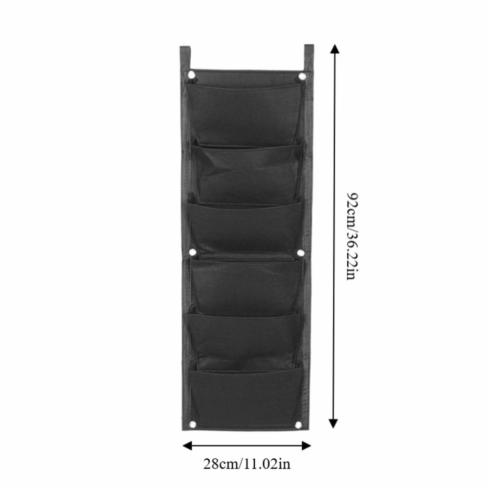 Durable 6 Pockets Plant Grow Bag Degradable Felt Plant Bag Breathable Reusable Grow Bag Indoor Gardening
