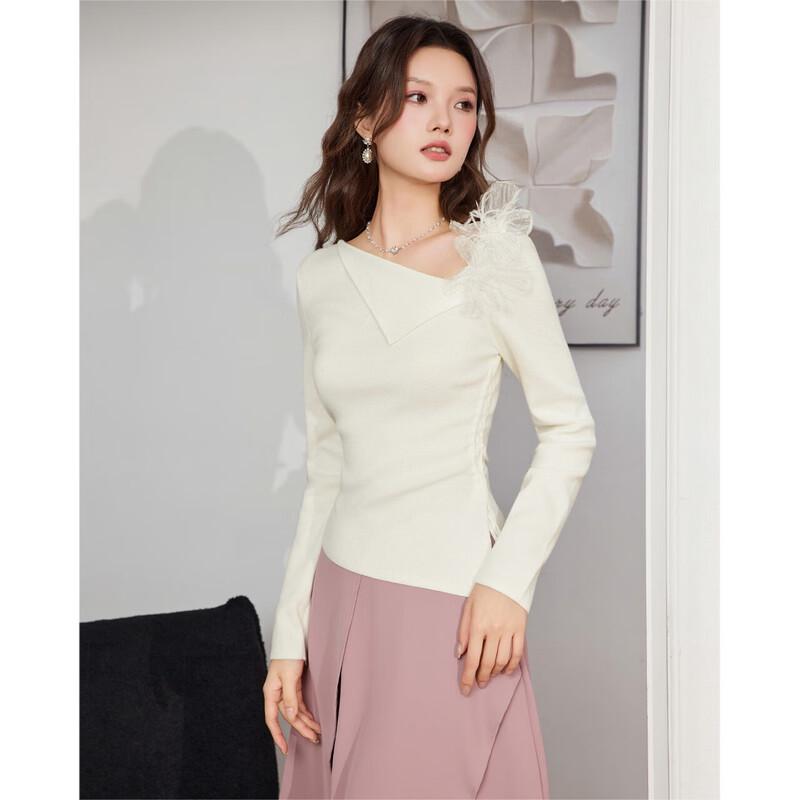 IEF 2025 Autumn French Elegant Slim Knit Top