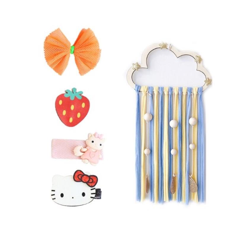 

Baby Hairpin + Organizer Dreamcatcher Rabbit and Kitten Set