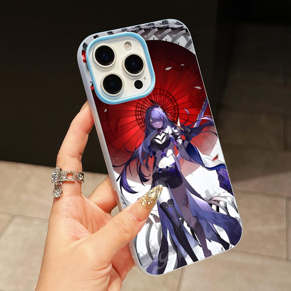 

HSR Acheron Jelly Double layer Light Blue Mobile Phone Case for iPhone 17 16 15 14 13 12 11 Air Pro Max Plus Protective iPhone 14 Plus