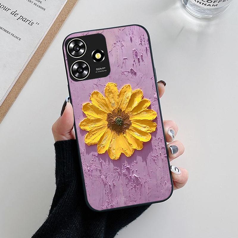 Pre ZTE Blade V50 Dizajnové puzdro Kvetinové maľované silikónové puzdrá Pre ZTE Blade A73 4G / V50 Smart Axon 50 Lite Puzdro TPU kryt Fundas