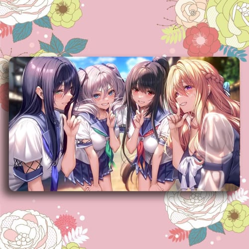 Senkou Draw Card Game Playmat, Amakano 2+ Anime Merchandise, Universal TCG Playmat with Storage Case, Anime Moe, No Card Frame (60cm X 35cm X 0.2cm)