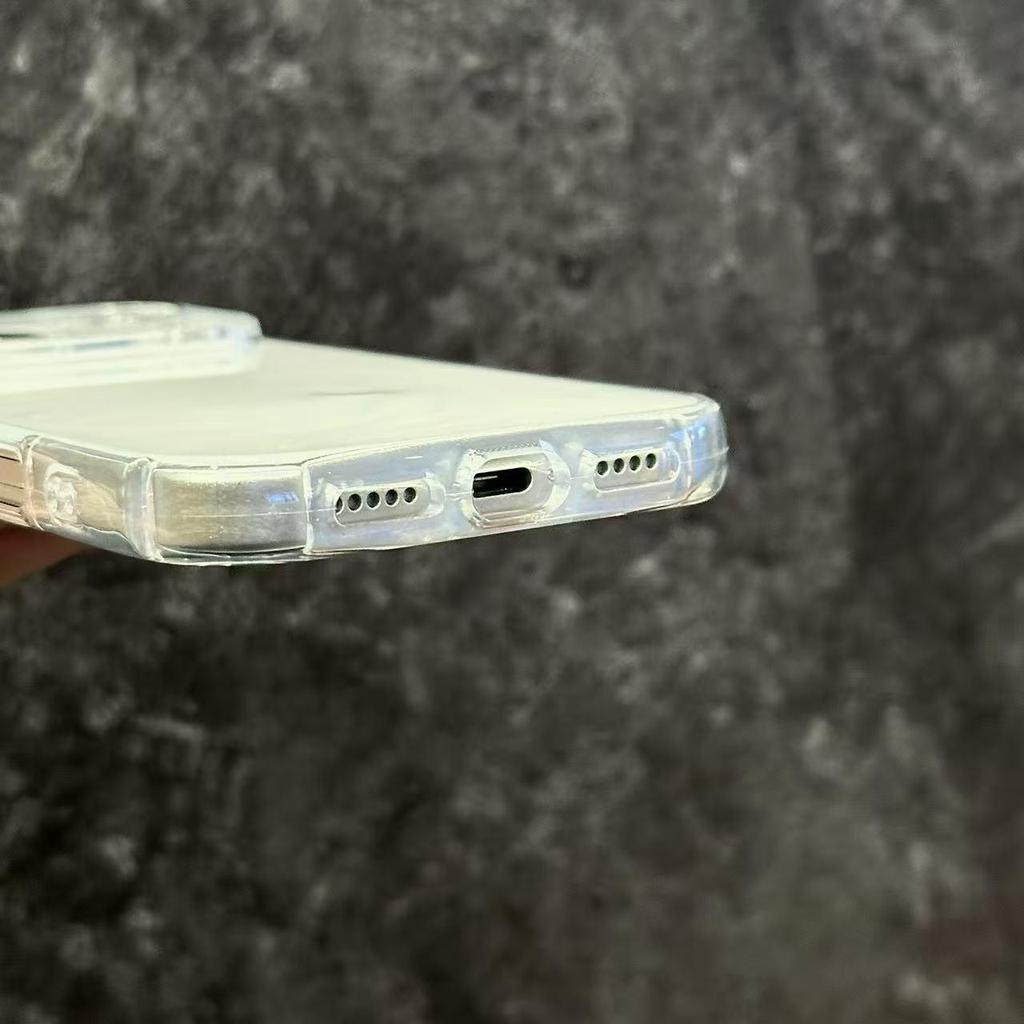 Nárazuvzdorné pouzdro na telefon s airbagy a kočičími oušky pro řadu Apple Pro/Max - Průhledné, Měkké, Ochranné