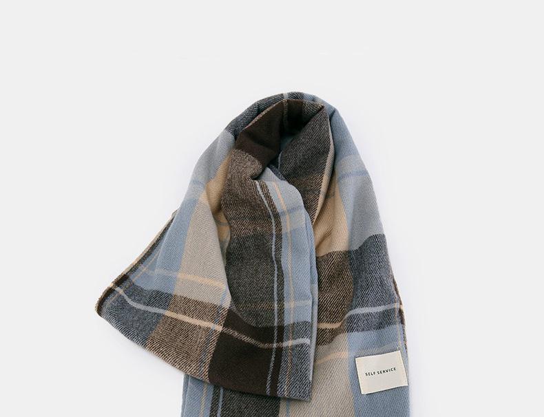 Korean Style Plaid Scarf: Thick, Warm, Imitation Cashmere for Men & Women