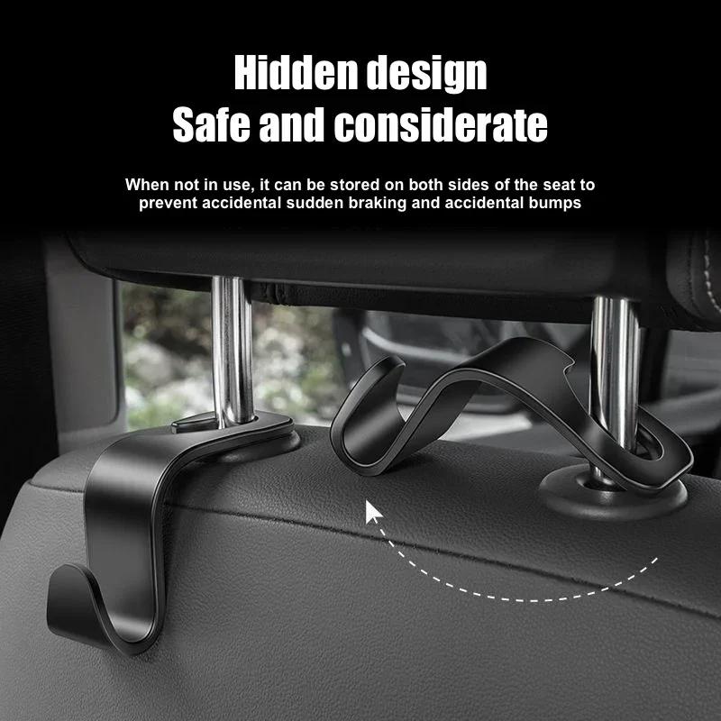 2pcs Car Trunk Hooks for Tesla Model 3 Y Back Seats Hook Trunk Organizers Trunk Storage Hanger Hook Auto Interior Accessories