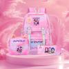 3 Peças/conjunto Mochila Fofa Estampada de Anime Kpop Bolsa de Viagem de Grande Capacidade para Adolescente Menina Menino Mochila Escolar Presente para Criança Rucksack