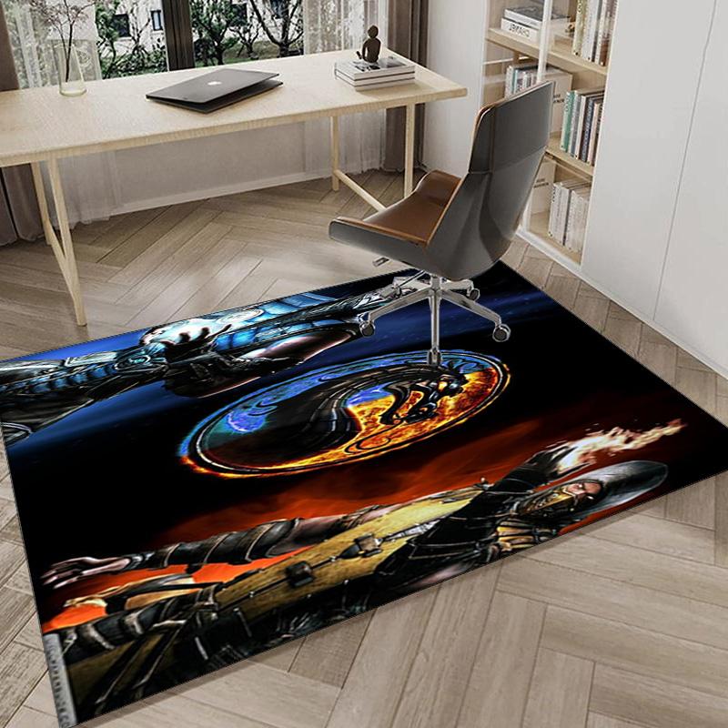 Kombat Dragon In Flames Carpet, Chair Rug,Rug for Office Bedroom Living Rooms, Doormat Decor Fan Gift Christmas Gift