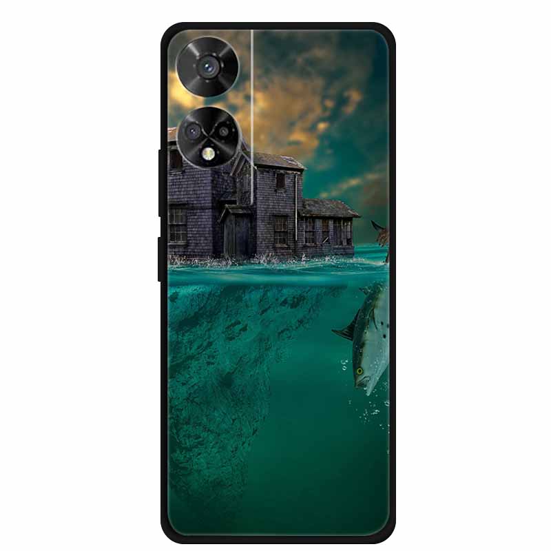 For TCL 50 5G Case Original Soft Silicone TPU Phone Cases Back Cover For TCL 50 XE 5G 50XE Fashion Planet New Coque Black Bumper