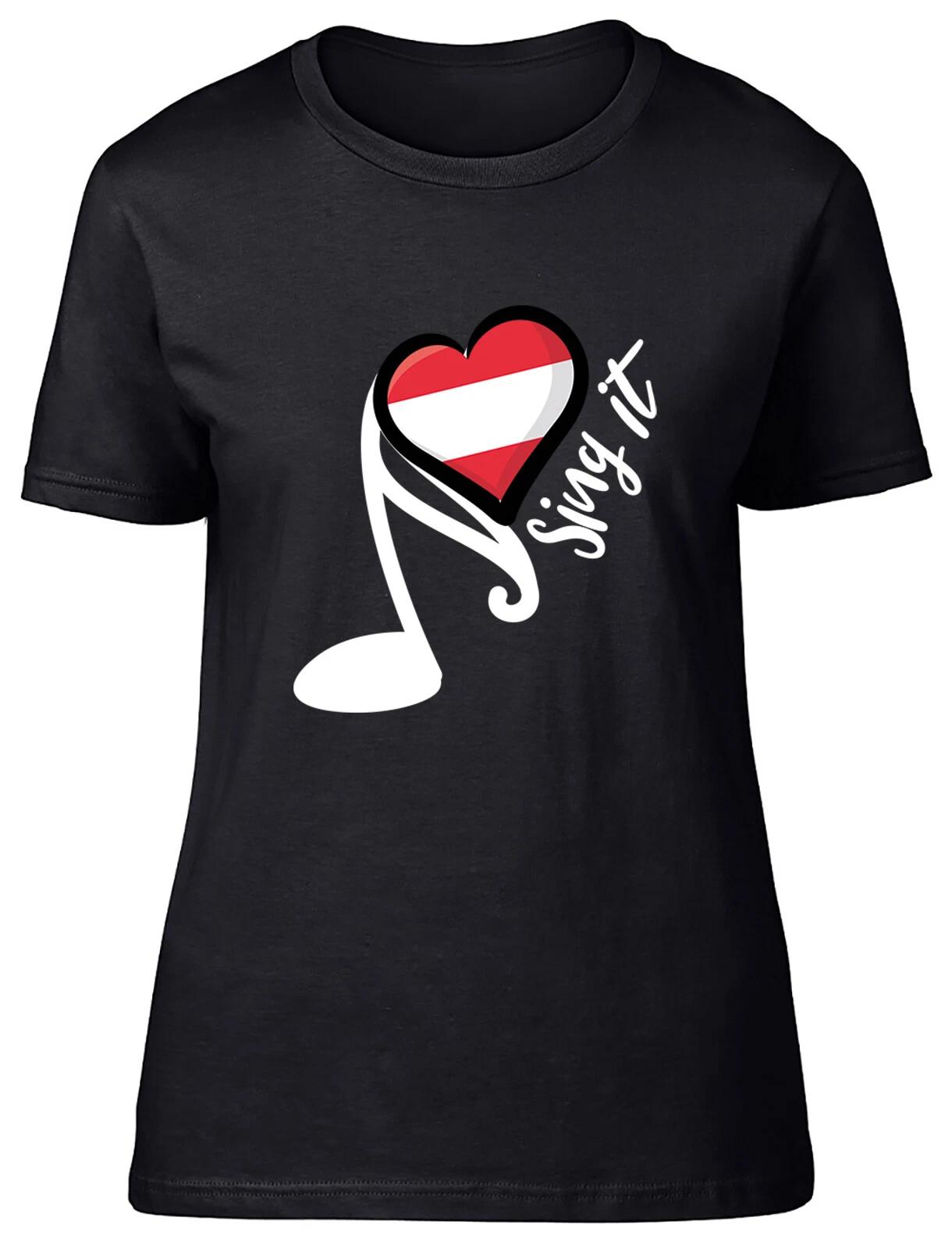 Austria Song Contest Womens T-Shirt Music Singing Ladies Gift Tee XXL