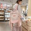 Schultasche Koreanisch Milch Süß Vitalität Karomuster Transparent Schmerzschicht Rucksack Mädchen Party Mehrere Fächer Pendeln Vielseitig Ausflug Rucksack