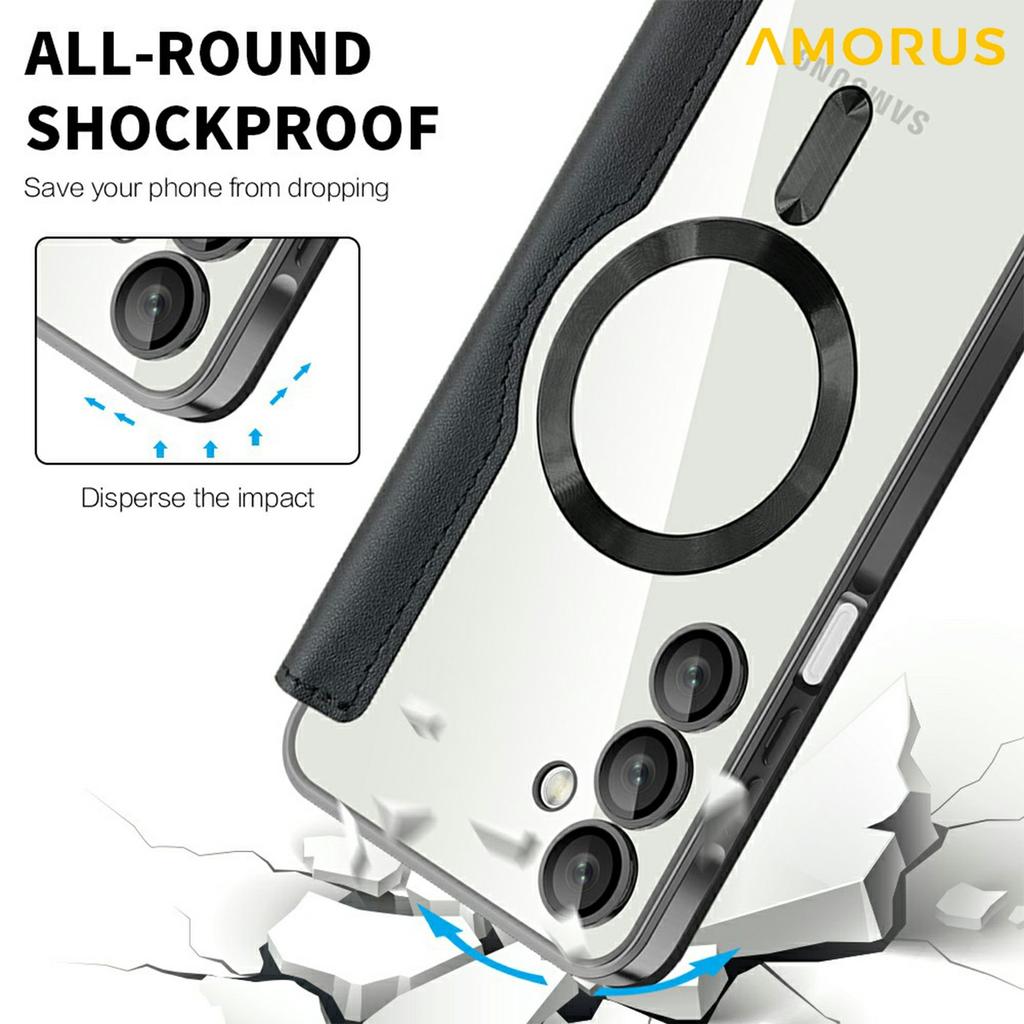 For Samsung Galaxy A16 4G/5G Case Compatible with MagSafe RFID Blocking Card Holder Leather Phone Cover