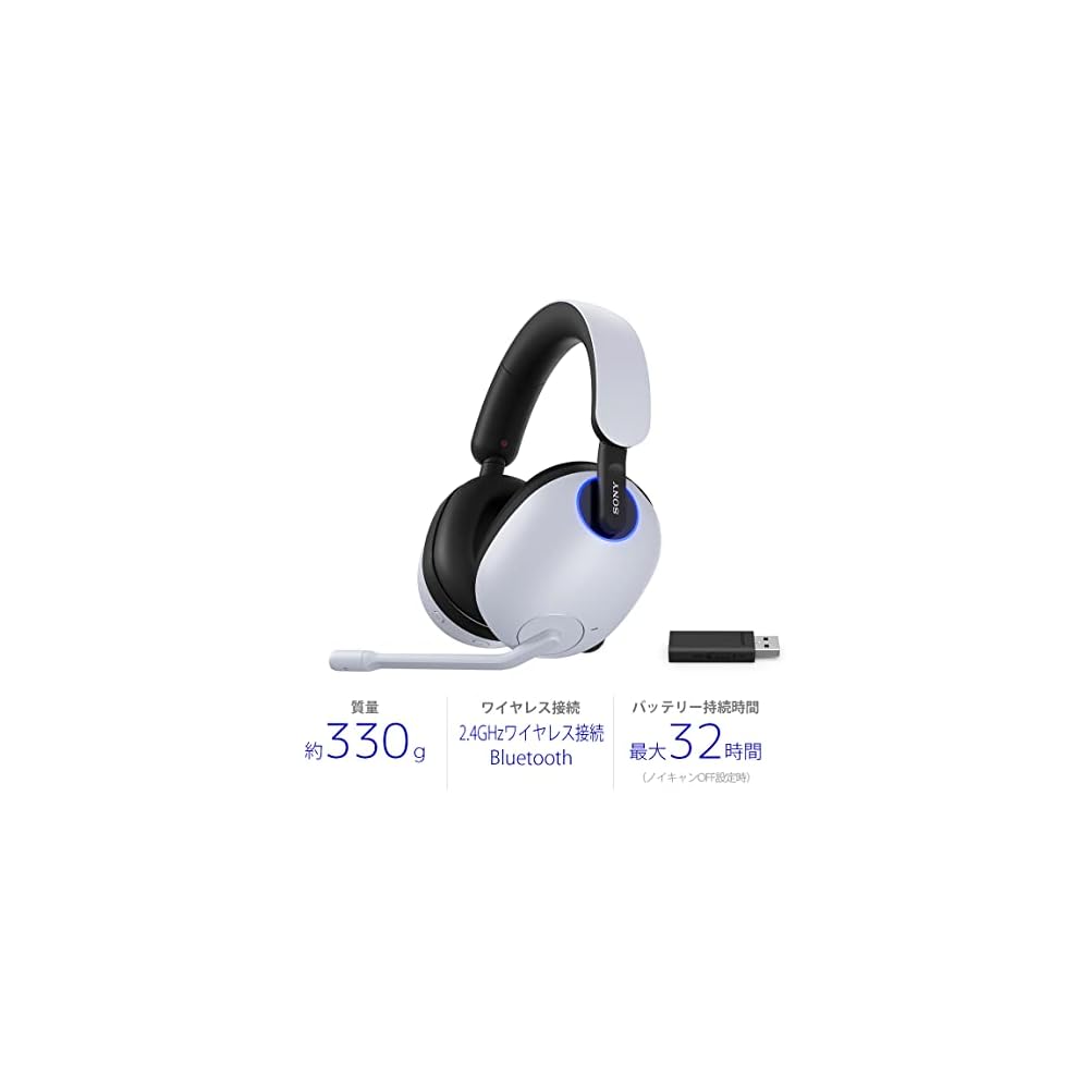 Sony INZONE H9 Wireless Gaming Headset WH-G900N Noise Cancelling Bluetooth 3D Audio White