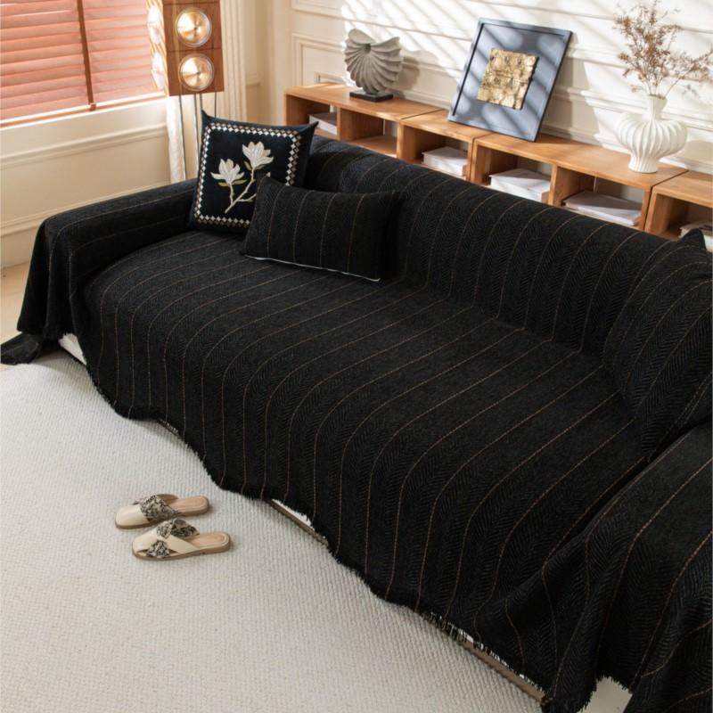 All-Season Universal  Chenille Sofa Throw Cover Minimalist Modern Anti-Cat Scratch Non-Slip Washable Couch Cover Soft Mats