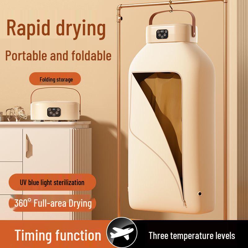 Compact Folding Clothes Dryer with Timer & Purple Light – Ideal for Home, Baby, Dorm, or Travel – Quick & Efficient Drying, Available Now