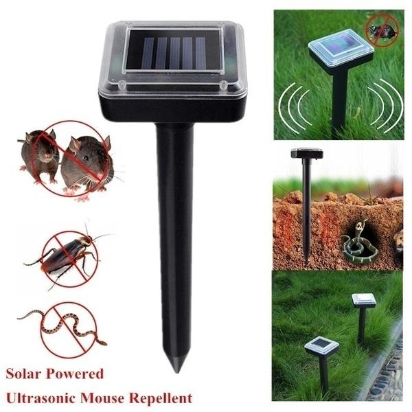 Buy 2Pcs Solar Powered Ultrasonic Animal Repeller Outdoor Waterproof ...