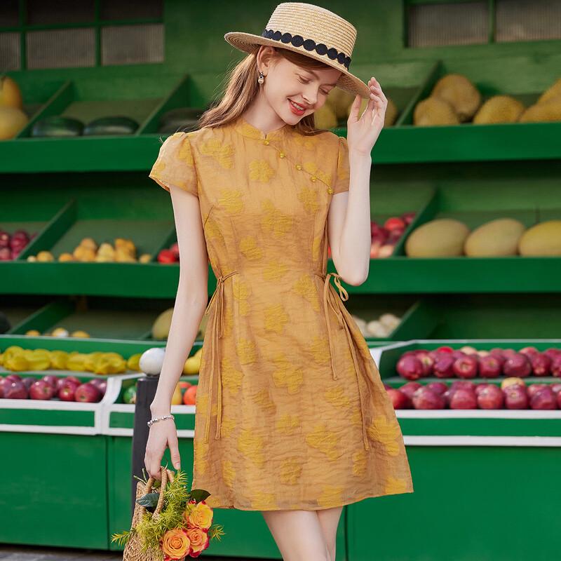 Bailuyu Chinese Style Jacquard Midi Dress XL