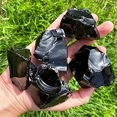 Natürlicher Obsidian Rohstein Unregelmäßig Aromatherapie Roher Quarz Heilkristalle Steine Mineral Gestein Exemplar Dekora