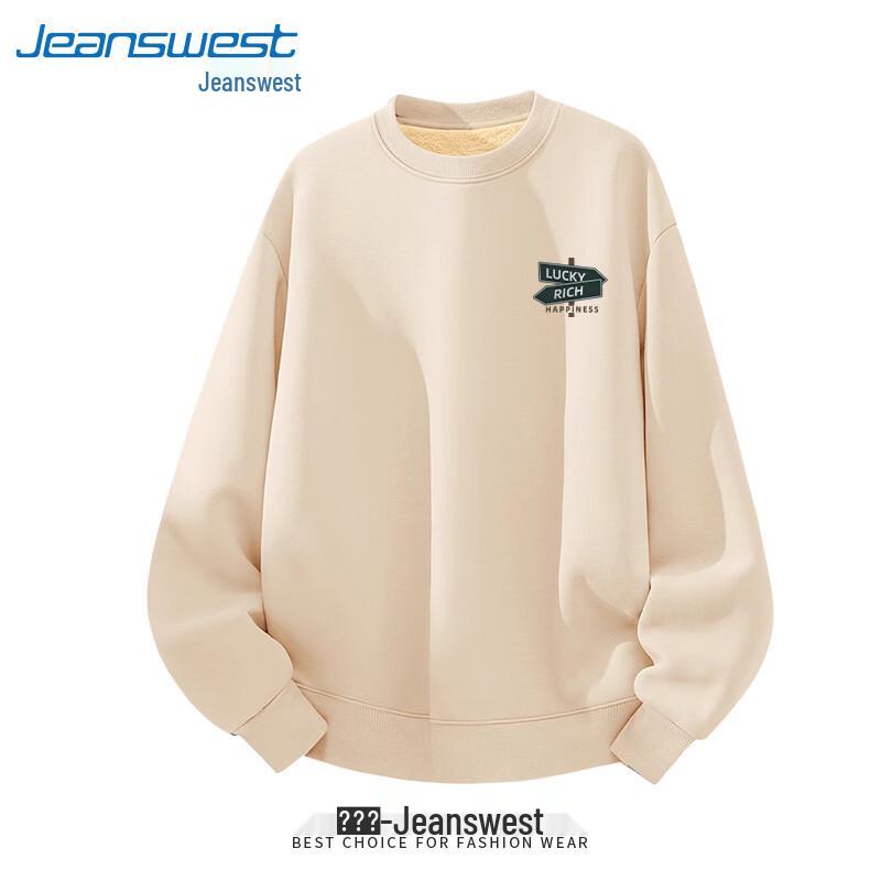 Jeanswest Herren Fleecegefüttertes T-Shirt mit Buchstabenaufdruck