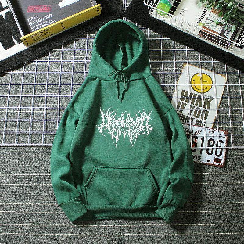 Women's Hooded Long Sleeve Sweatshirt Loose Fit Gothic Graphic Print Pullover Top 2022 Winter Hip Hop Vintage Streetwear Hoodie