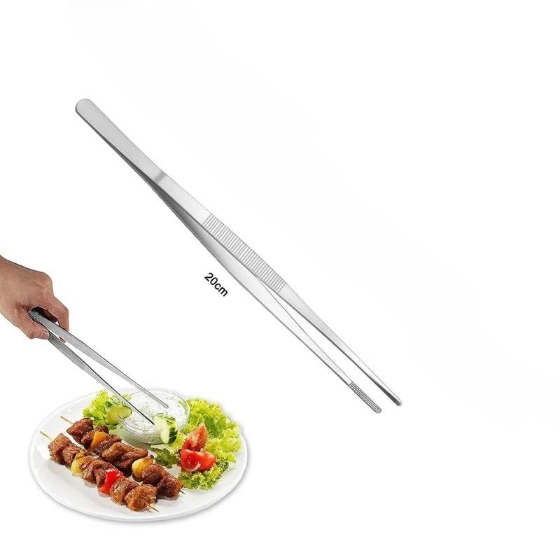

20СМ/30СМ Домашние Медицинские Садовые Кухонные Инструменты для Барбекю Длинные Щипцы для Барбекю из Нержавеющей Стали Пинцет с Прямыми Зубцами Практичный 20cm
