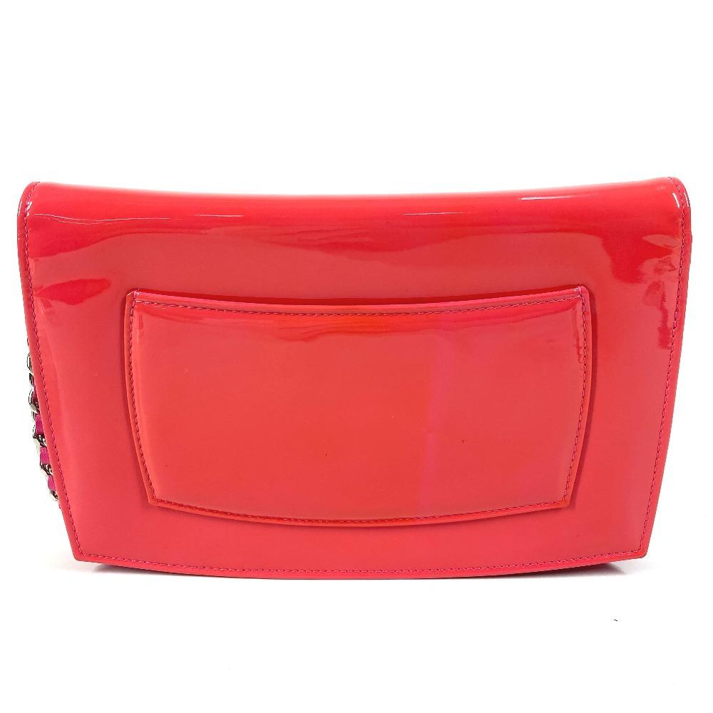 CHANEL Makeup Shoulder Bag Crossbody Long Wallet Patent Leather pink