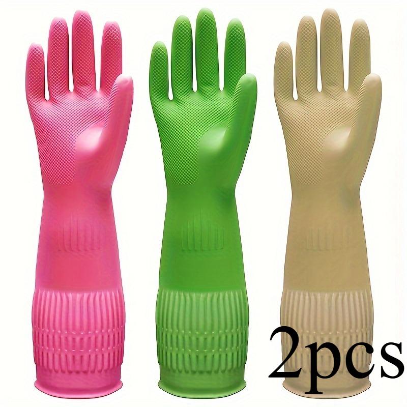 2pcs Premium Cleaning Gloves - Waterproof, Slip-Resistant, Heavy-Duty for Kitchen, Dishwashing, Laundry - Durable, Quick-Drying, Multi-Purpose