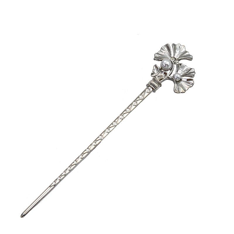 National Tide New Chinese Hairpin Liquid Metal Butterfly Hairpin Crescent Set Diamonds Vintage Bamboo Joints Tassel Hairpin Coiffure Hairpin