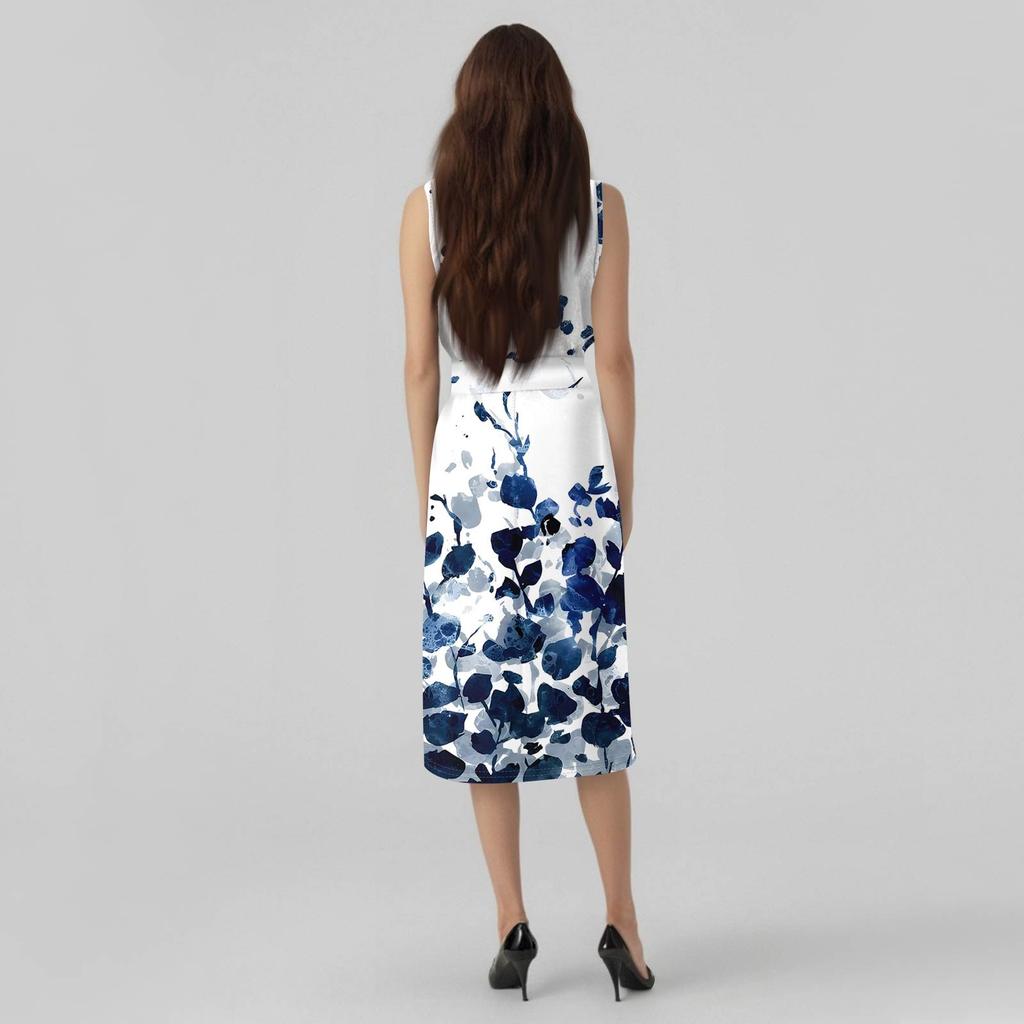 Sleeveless  Boho Dress For Women Casual Loose Fit Summer Sundress Print Dress