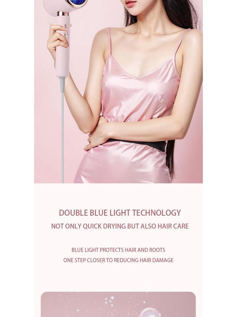 High-Speed Negative Ion Hair Dryer for Home and Salon Use - Cold & Hot Air, High Power