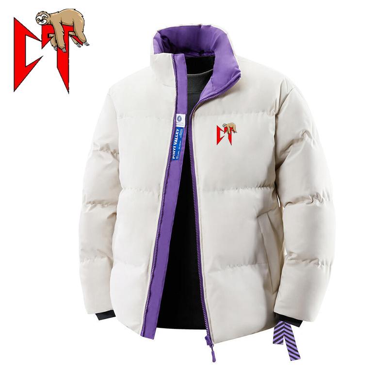 

Men Women Autumn Winter Warm Winter Cotton-padded Jacket Male Padded Jacket Coat Windproof Parkas Men Outwear 3XL білий