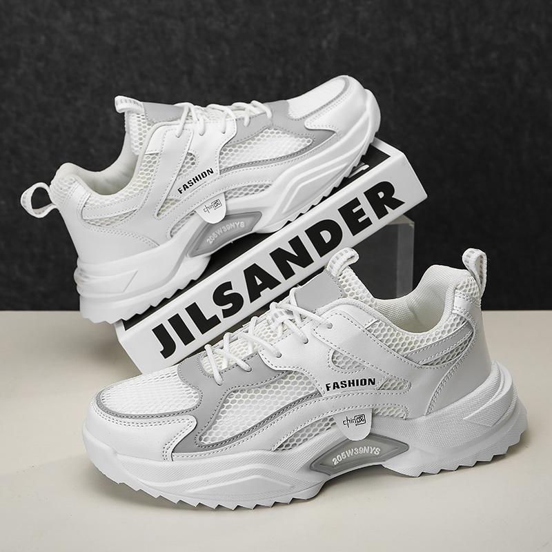 Mens Sports Shoes Casual Running Shoes Breathable Mesh Shoes Walking Basketball Sneakers Thick Soled Height Increasing Shoes